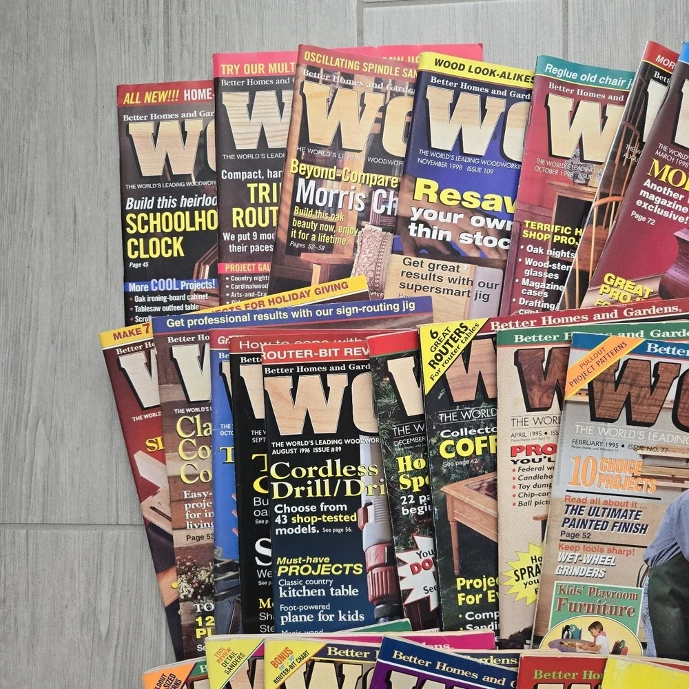 Wood Magazine: Lot of 38 issues 1993-1999 Better Homes & Gardens - Woodworking